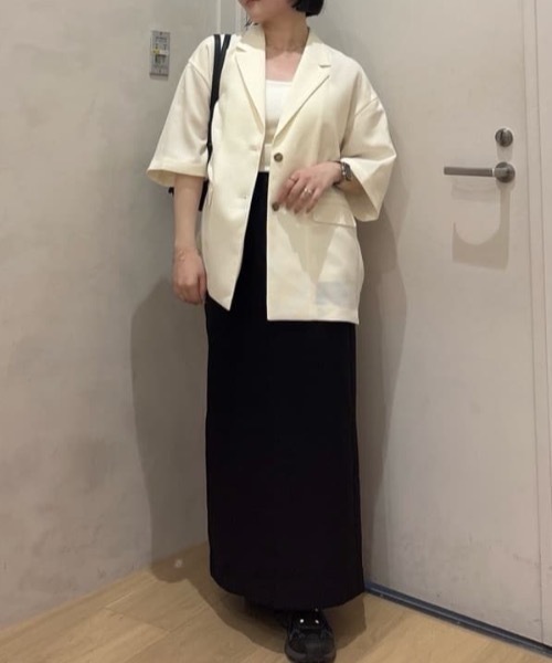 stylemixer リネンライクジャケット スタイルミキサー STYLEMIXER リネンライクテーラージャケット （BLK