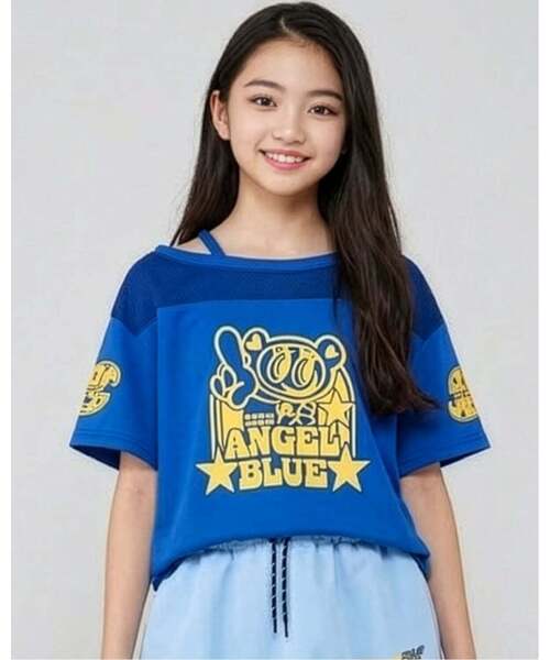 エンジェルブルー　子供用Tシャツ　140cm NARUMIYA CHARACTERS（ナルミヤキャラクターズ） tシャツ 「エンジェル