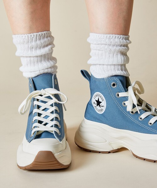 「CONVERSE」 ハイカットスニーカー 24.0cm サックスブルー レディースの画像