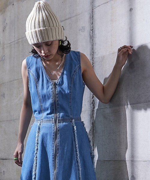 「GEVS.」 「SMILELAND」ノースリーブワンピース 4L ブルー レディース_画像9