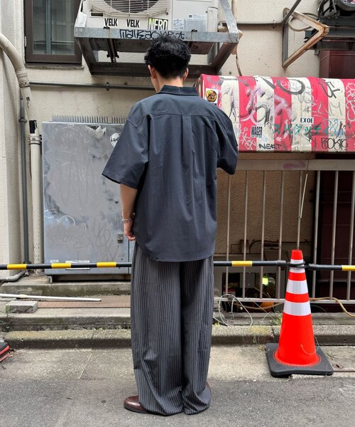 ワイドパンツ パンツ （ストライプ・無地）ワイドバルーンイージースラックス レディース メンズの画像