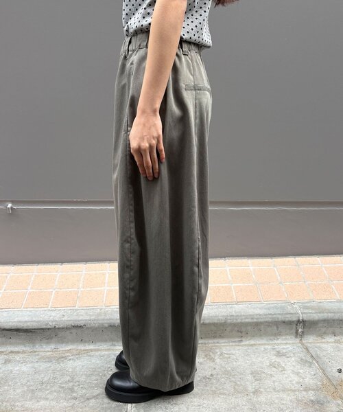 ワイドパンツ パンツ （ストライプ・無地）ワイドバルーンイージースラックス レディース メンズの画像
