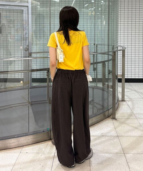 ワイドパンツ パンツ （ストライプ・無地）ワイドバルーンイージースラックス レディース メンズの画像