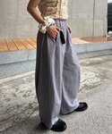 ワイドパンツ スラックス パンツ (ストライプ...の詳細画像4