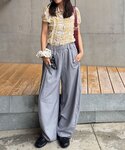 ワイドパンツ スラックス パンツ (ストライプ...の詳細画像2