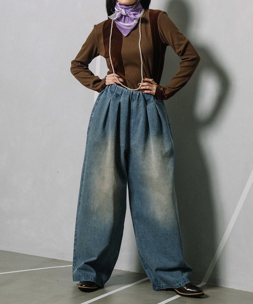 「MARECHAL TERRE」 長袖カットソー MEDIUM ブラウン レディース_画像7