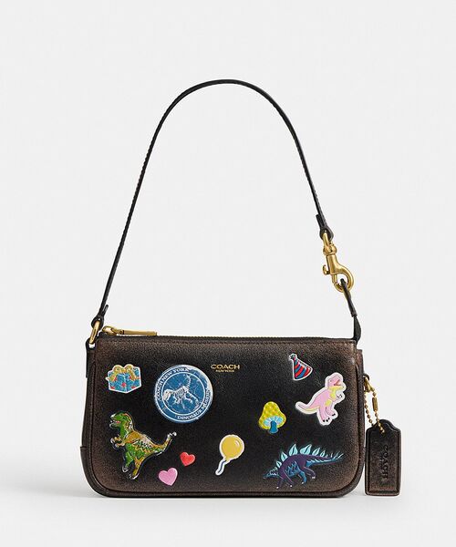 COACH（コーチ） ポーチ プラザ バッグ 18・ラブド レザー・ステッカー