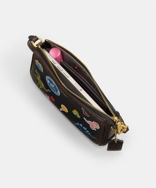 COACH（コーチ） ポーチ プラザ バッグ 18・ラブド レザー・ステッカー