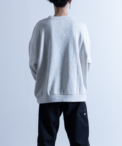「NYLAUS」 スウェットカットソー L ブラック メンズ_画像4