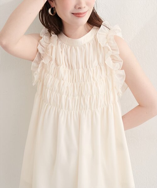 natural couture ブラウス シャツ バックリボンノースリチュニック