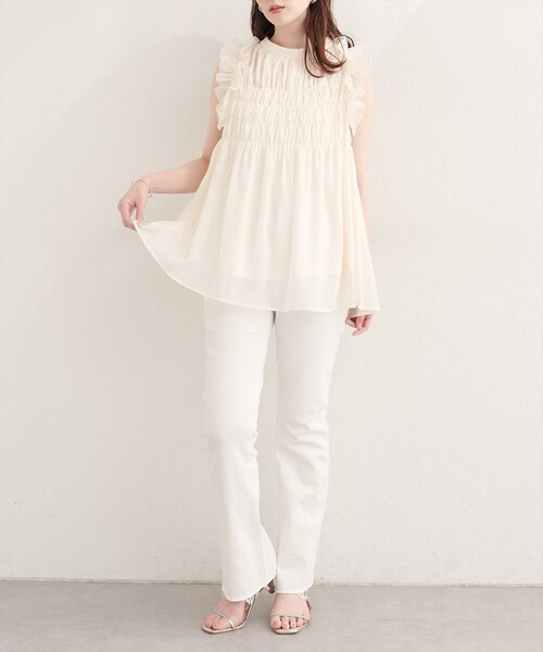 natural couture ブラウス シャツ バックリボンノースリチュニック