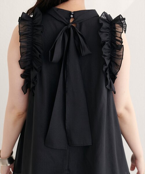 natural couture ブラウス シャツ バックリボンノースリチュニック