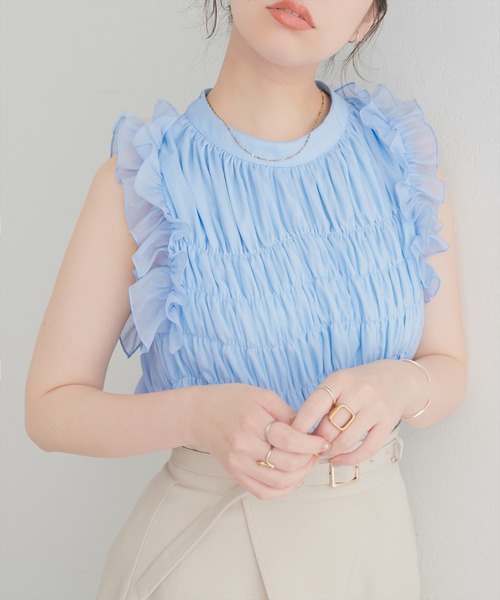 natural couture ブラウス シャツ バックリボンノースリチュニック