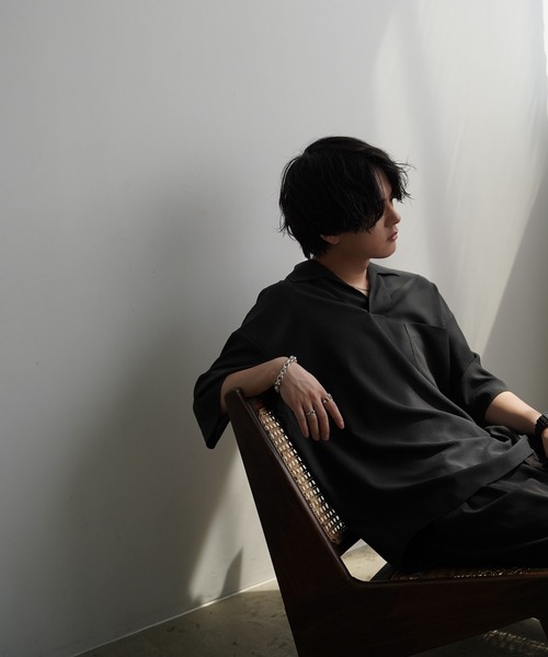 「WYM LIDNM」 半袖シャツ M チャコール メンズ_画像4