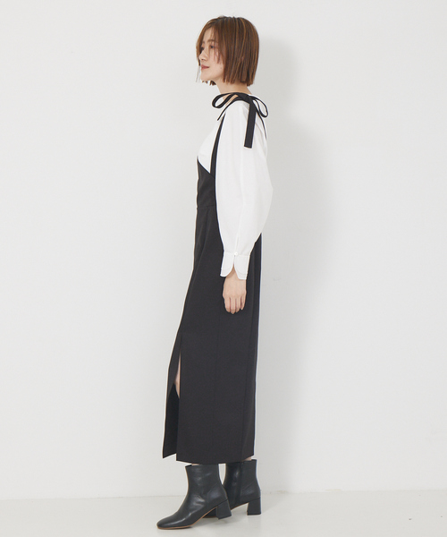「Rouge vif」 サロペットスカート 36 ブラック レディース_画像6