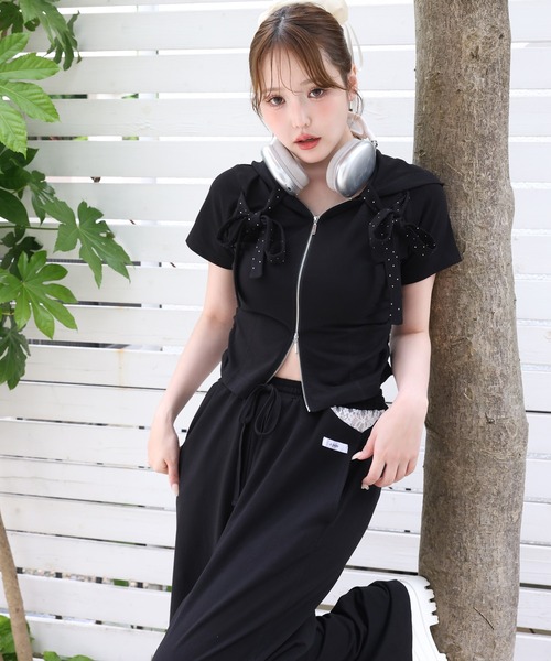 UN3D WAVE DRAWSTRING FLARE 上下セット one after another NICE CLAUP ワイドパンツ スウェットパンツ