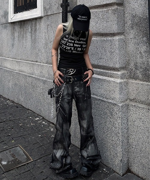 「Ressaca」 デニムパンツ M ブラック メンズ_画像2