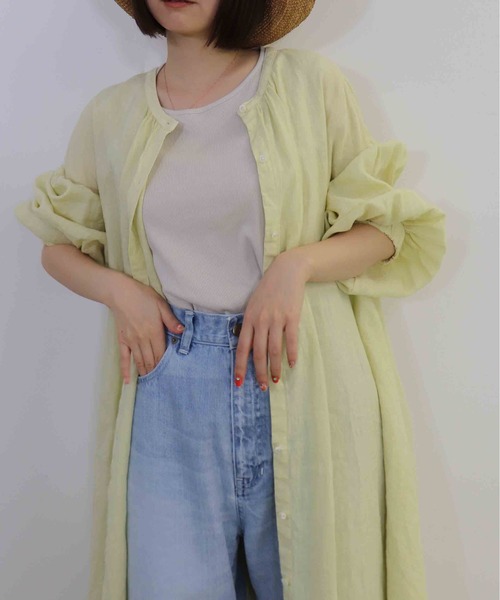 「haupia」 長袖ワンピース MEDIUM グレイッシュブルー レディース_画像5