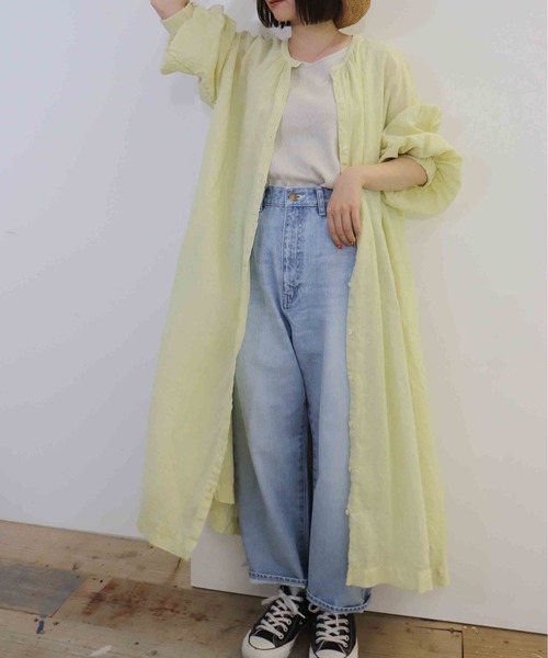 「haupia」 長袖ワンピース MEDIUM グレイッシュブルー レディース_画像9
