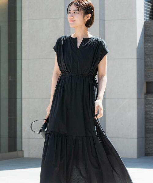 URBAN RESEARCH ROSSO ノースリーブワンピース　新品 URBAN RESEARCH ROSSO WOMEN」 ノースリーブワンピース 36 ブラック