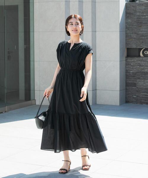 URBAN RESEARCH ROSSO ノースリーブワンピース　新品 URBAN RESEARCH ROSSO WOMEN」 ノースリーブワンピース 36 ブラック