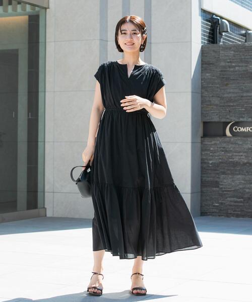 URBAN RESEARCH ROSSO ノースリーブワンピース　新品 URBAN RESEARCH ROSSO WOMEN」 ノースリーブワンピース 36 ブラック