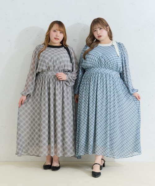 「Louiosy」 7分袖ワンピース X-LARGE ブラック系その他 レディース_画像3