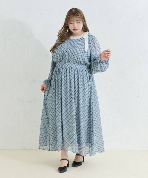 「Louiosy」 7分袖ワンピース X-LARGE ブラック系その他 レディース_画像6