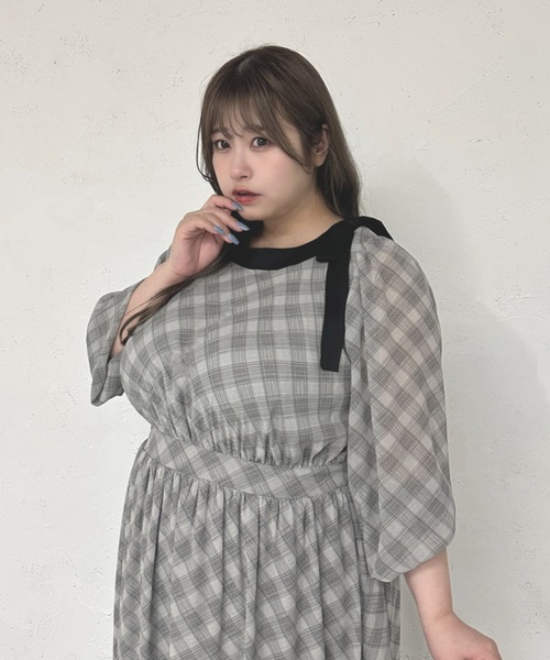 「Louiosy」 7分袖ワンピース X-LARGE ブラック系その他 レディース_画像8