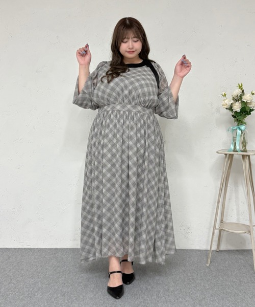 「Louiosy」 7分袖ワンピース X-LARGE ブラック系その他 レディース_画像9