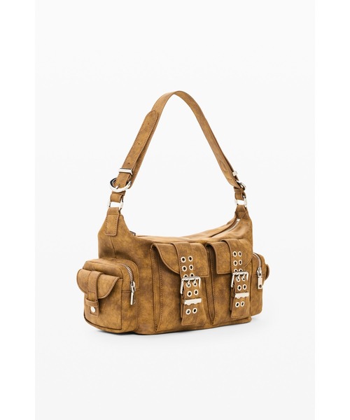 爽 デシグアル Desigual 2way ポケット ショルダーバッグ Desigual（デシグアル） ハンドバッグ Multi-pocket buckle hobo bag