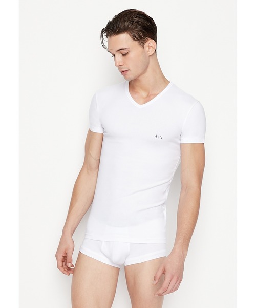 【EMPORIO ARMANI】2枚セット チェストロゴ 半袖 Tシャツ EMPORIO ARMANI】2枚セット チェストロゴ 半袖 Tシャツ