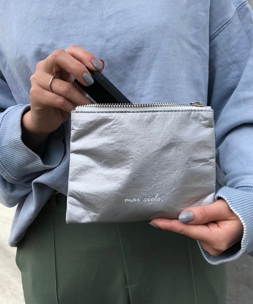 【ろみお】フラットポーチ❤ ポーチ BRUNA COLOR MESH ミニフラットポーチ レディース
