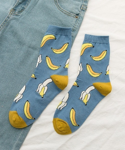 靴下 レディース フルーツイラスト クルーソックス靴下 Zozotown Yahoo 店 通販 Yahoo ショッピング