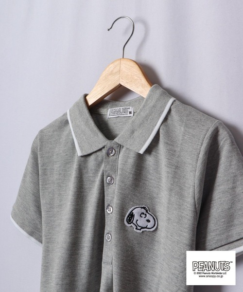 正規品♡スヌーピー♡SNOOPY柄ワンピース♡ダークグレー PEANUTS ワンピース スヌーピー ポロワンピース : ZOZOTOWN
