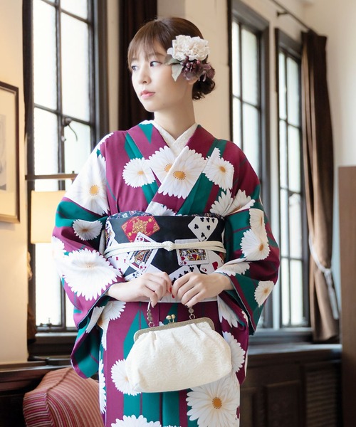 KIMONOMACHI 着物 レディース 洗える着物単品 袷着物 M/L サイズ