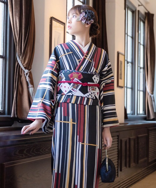 KIMONOMACHI 着物 レディース 洗える着物単品 袷着物 M/L サイズ