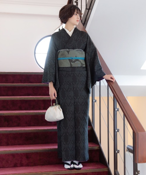 KIMONOMACHI 着物 レディース 洗える着物単品 袷着物 M/L サイズ