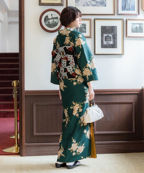 KIMONOMACHI 着物 レディース 洗える着物単品 袷着物 M/L サイズ