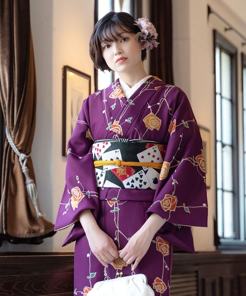 KIMONOMACHI 着物 レディース 洗える着物単品 袷着物 M/L サイズ
