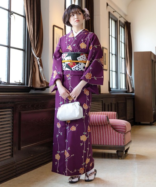 KIMONOMACHI 着物 レディース 洗える着物単品 袷着物 M/L サイズ