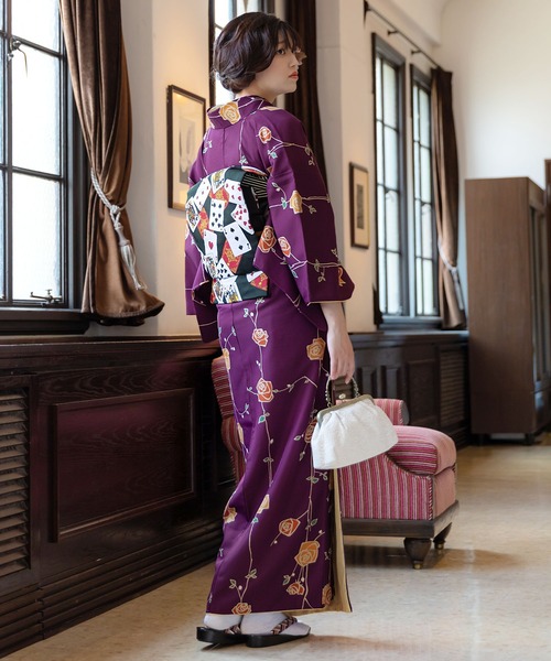 KIMONOMACHI 着物 レディース 洗える着物単品 袷着物 M/L サイズ