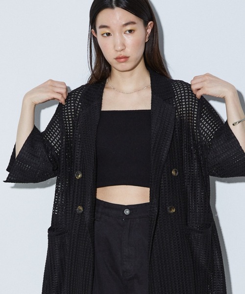 クルーレ　crewre ショールハーフスリーブジャケット　2 crewre online shop / ショールハーフスリーブジャケット