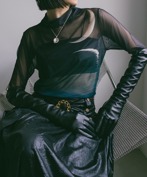 sahara H/N Sheer Top/ハイネックシアートップス sahara tシャツ H/N Sheer Top/ハイネックシアートップス