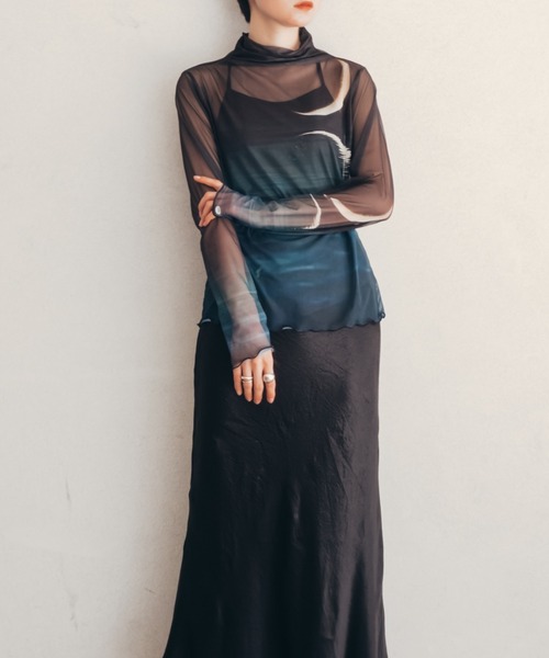 sahara tシャツ H/N Sheer Top/ハイネックシアートップス