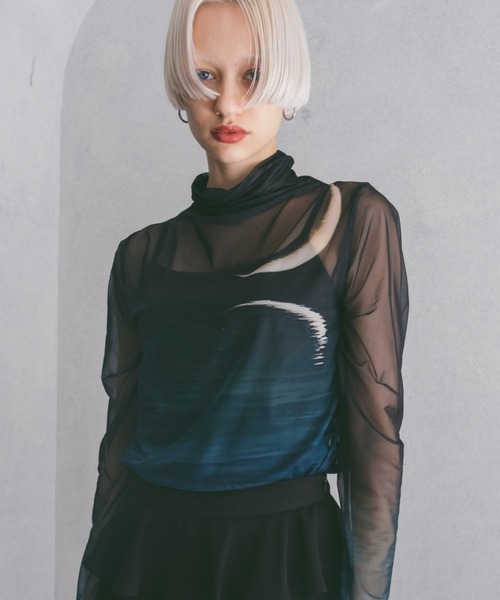 High Neck Sheer Top/ハイネックシアートップ（Tシャツ