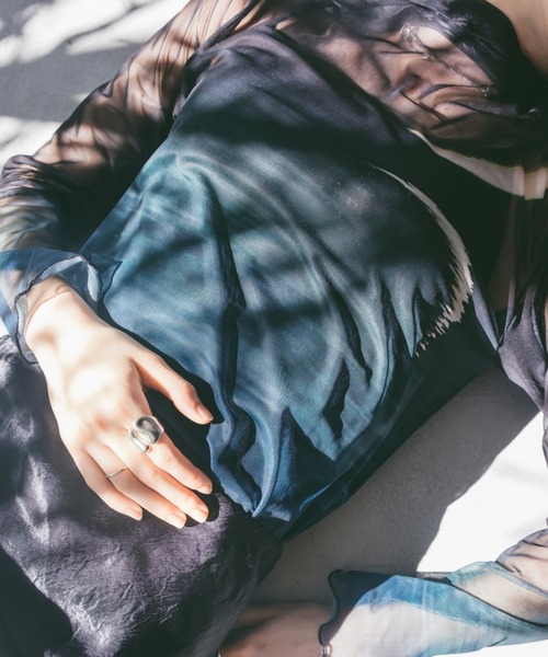 sahara tシャツ H/N Sheer Top/ハイネックシアートップス