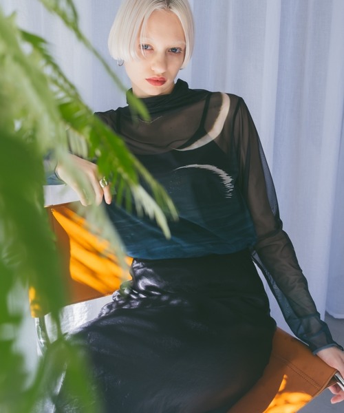 sahara tシャツ H/N Sheer Top/ハイネックシアートップス