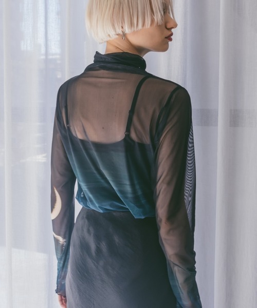 sahara H/N Sheer Top/ハイネックシアートップス sahara tシャツ H/N Sheer Top/ハイネックシアートップス