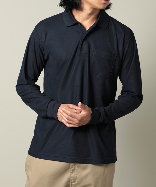 ポロシャツ ポロ 「United Athle」dry seed stitch long sleeve polo-shirt / ドライ カノコ ロング | United Athle | 23